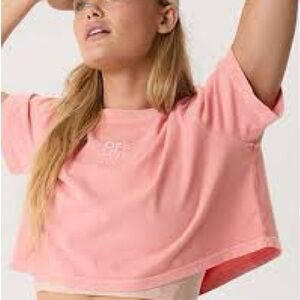 Aerie Offline Pink Cropped “Offline” Tee Size M oversized